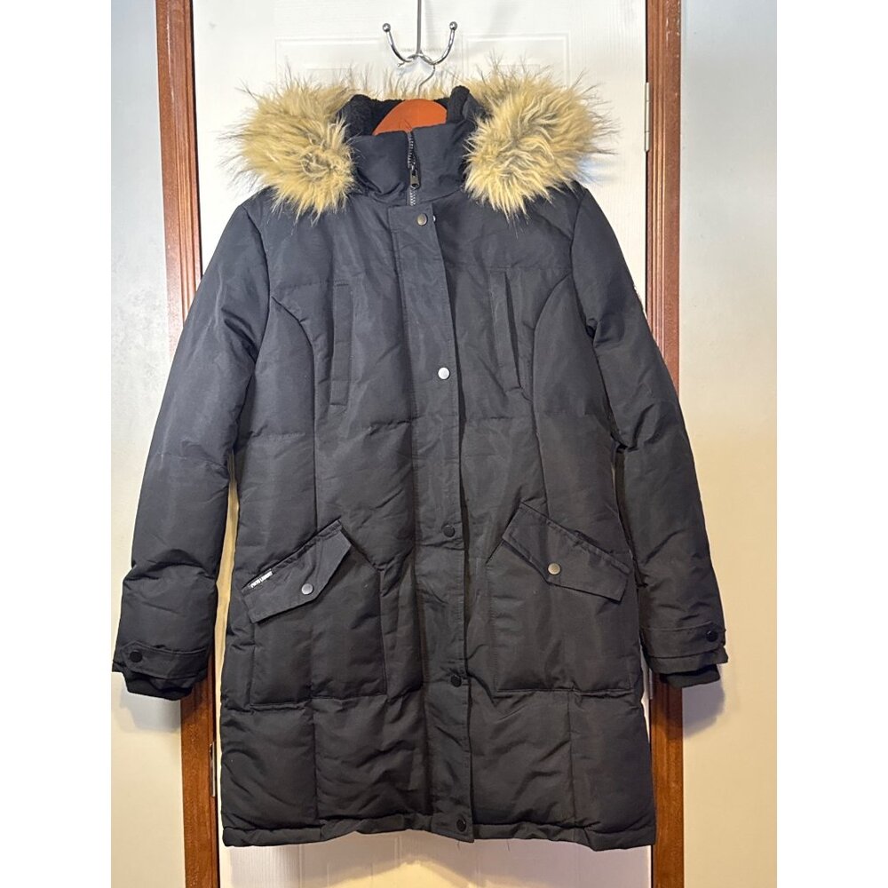 Tokyo‎ Laundry Heavy Write Coat With Faux Fur Hood Size Large